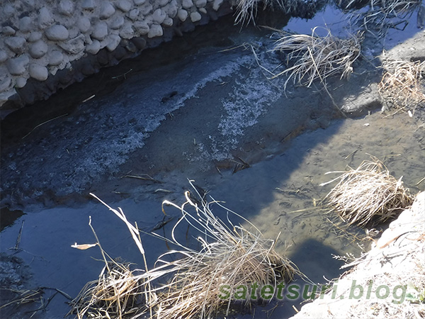 ほぼ水が枯れた用水路